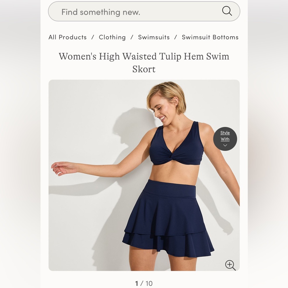 Lands' End High Waisted Tulip Swim Skirt/Skort